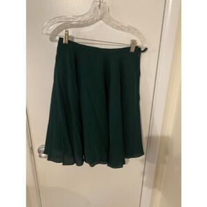 CARMELO POMODORO Green Flowing 100% Silk Skirt Size 10